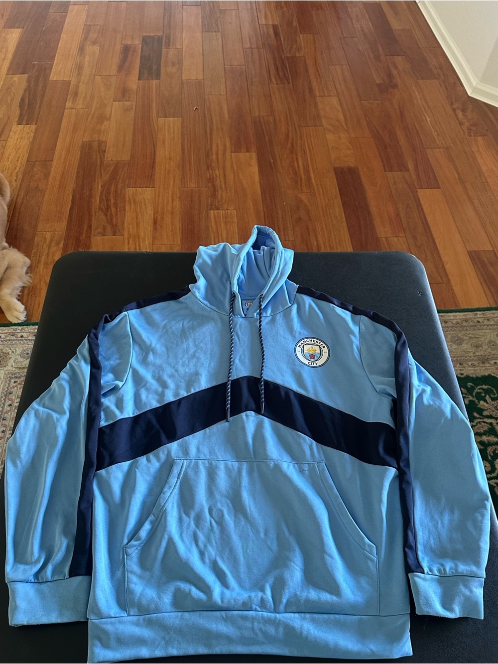 Manchester City Soccer Light Blue Pullover Hoodie sweatshirt Size small